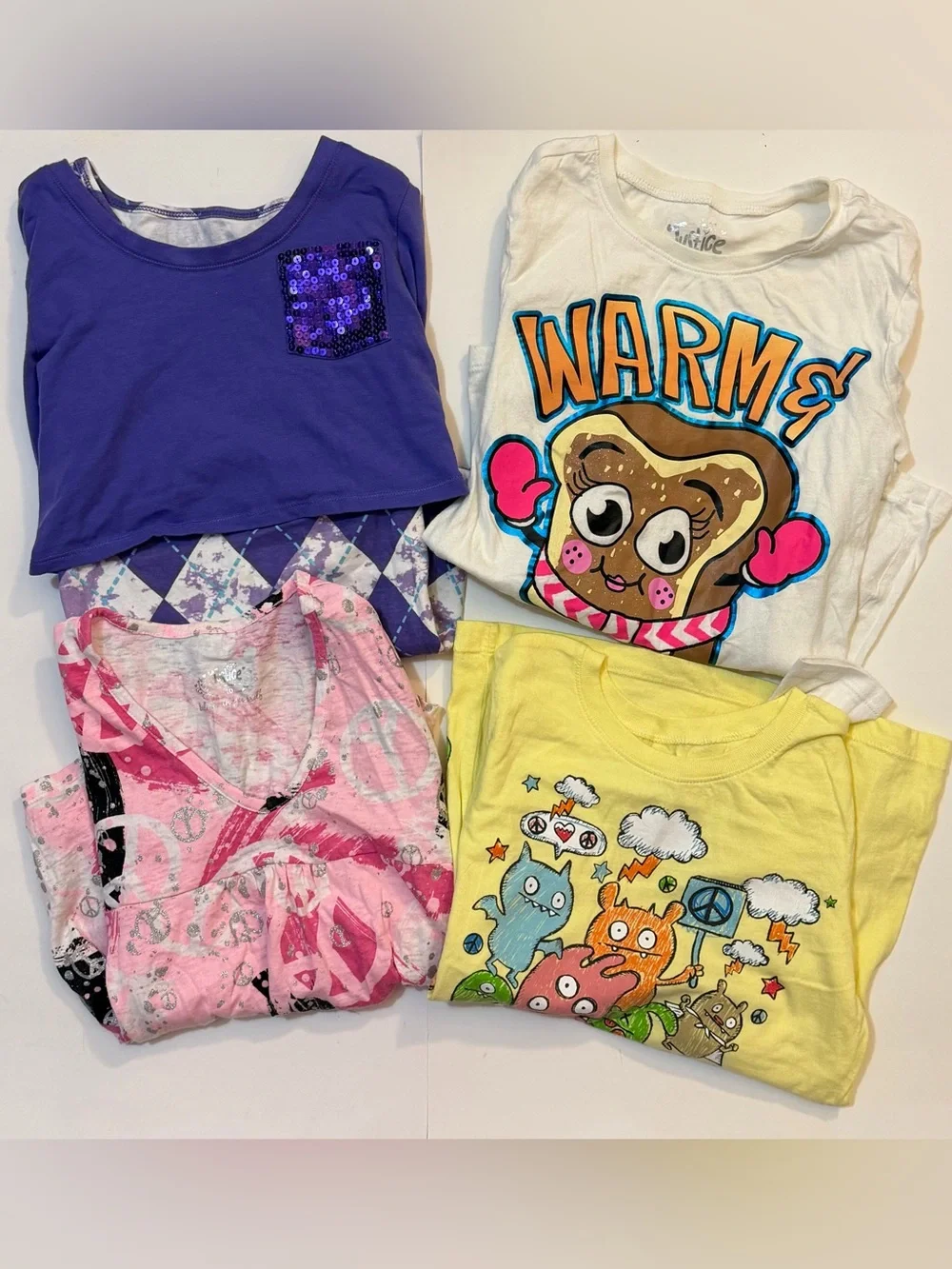 Lot of 4 Justice Long Sleeve Tops Girls Size 10